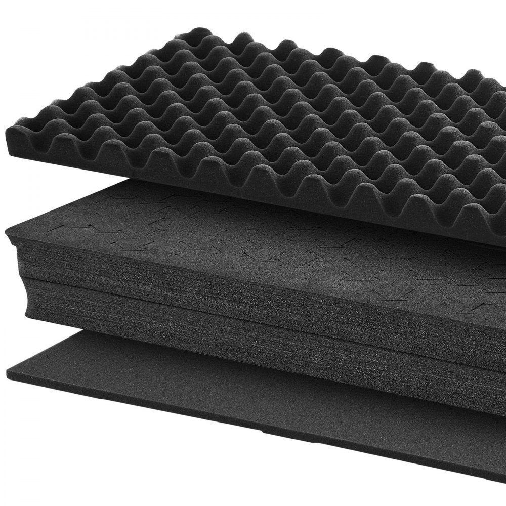 Waffenkoffer mit Hartschale für Langwaffen, abschließbarer Waffenkoffer mit herausnehmbarem XPE-Schaum, Langwaffenkoffer, Waffenaufbewahrung, rollbar, IP67 wasserdicht, 134,1 x 42,5 x 18 cm schwarz