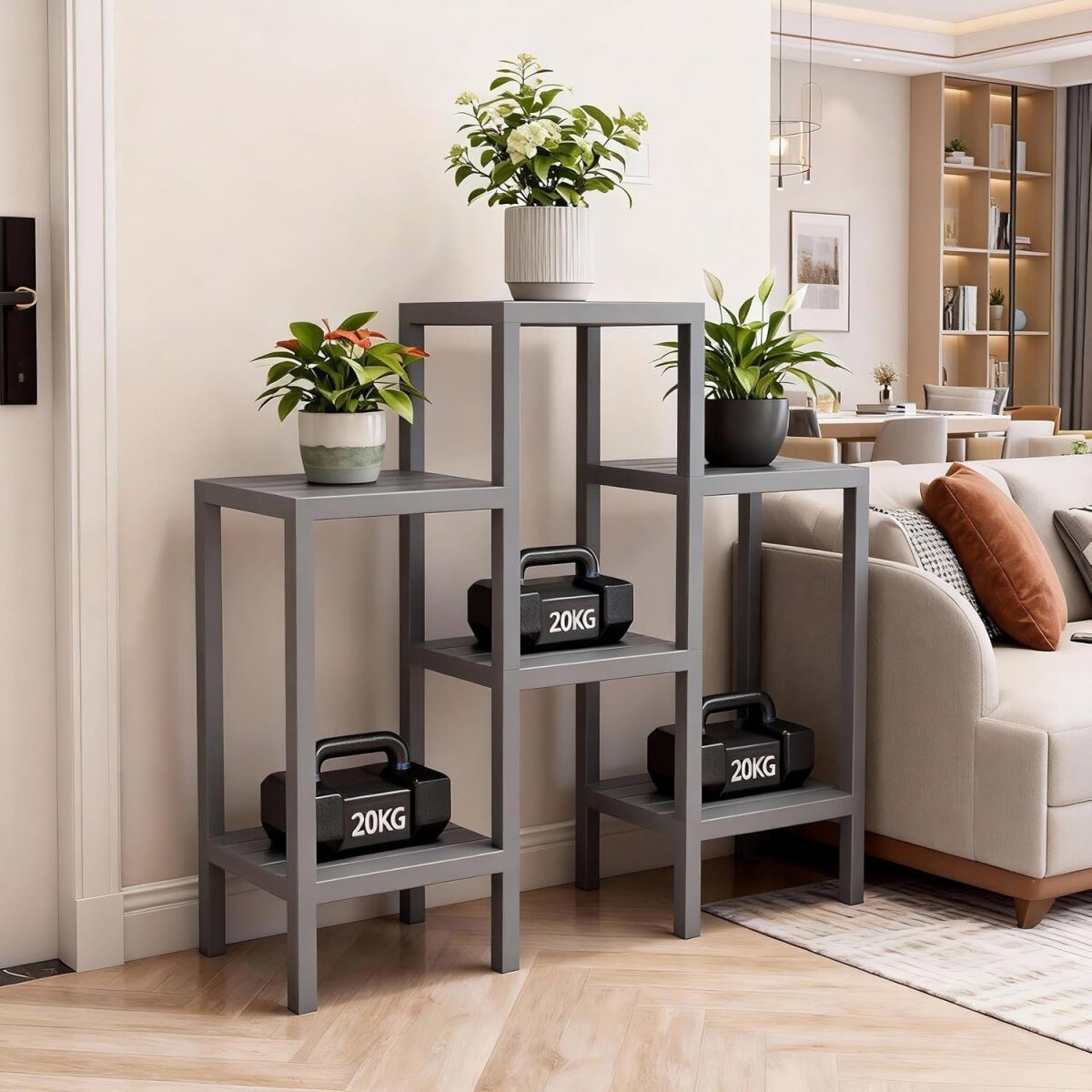 Ribelli 6 tier flower shelf, gray