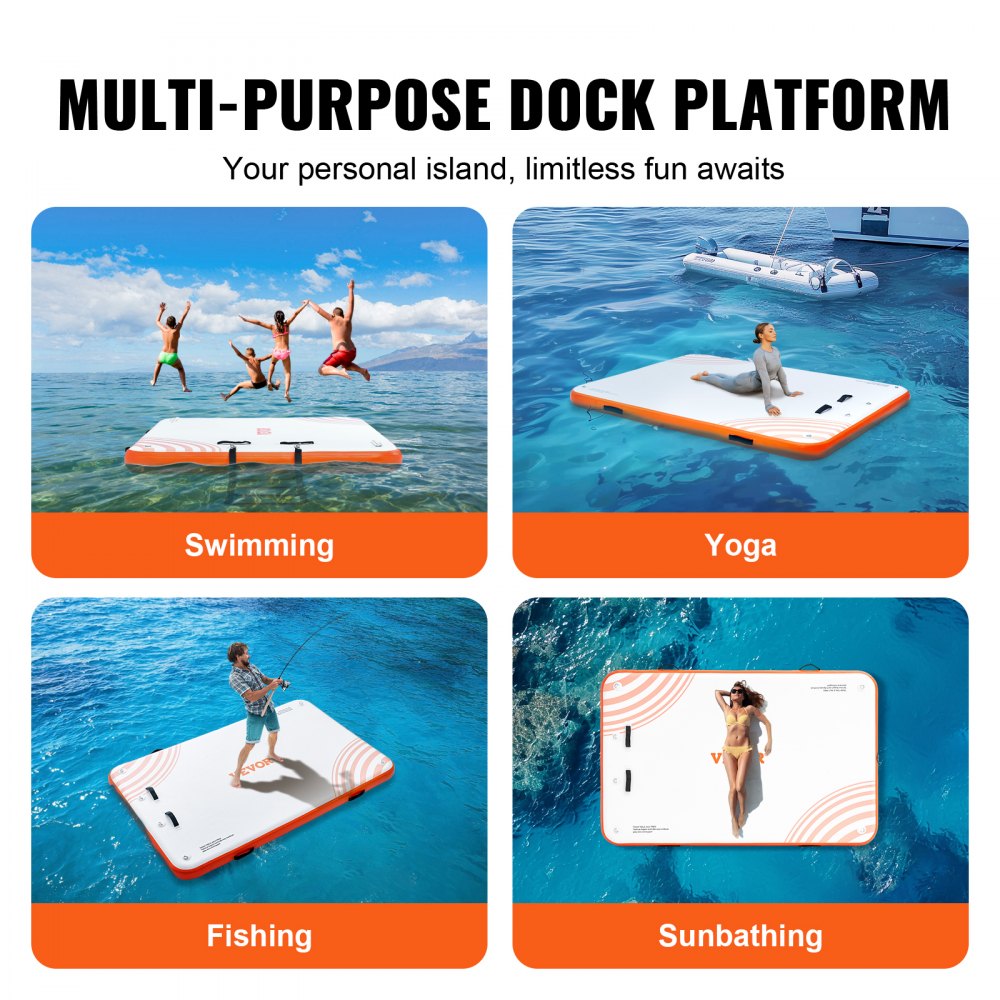 Opblaasbaar drijvend dok, 8' x 5' opblaasbaar dokplatform, antislip water drijvende dokmat met draagbare draagtas en afneembare ladder, drijvend platform, eilandvlot voor zwembad Opblaasbaar drijvend dok, 8' x 5' opblaasbaar dokplatform, antislip water drijvende dokmat met draagbare draagtas en afneembare ladder, drijvend platform, eilandvlot voor zwembad