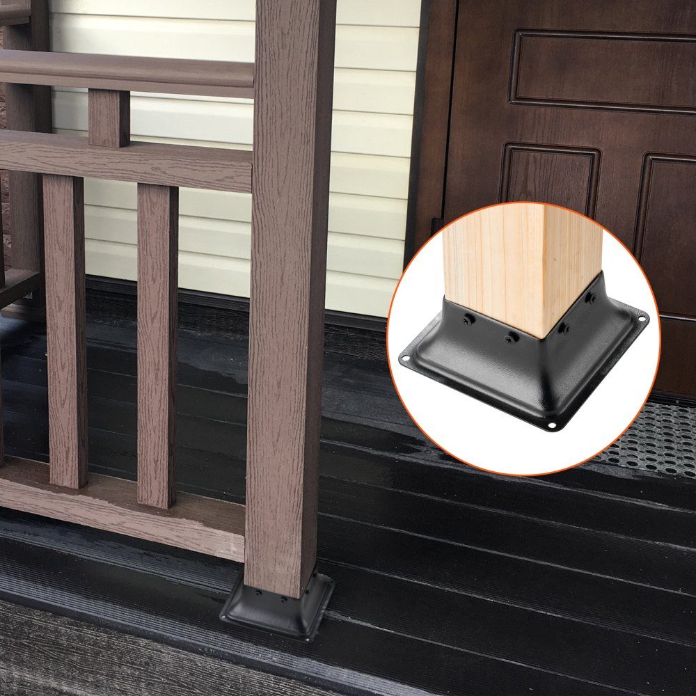 Set of 20 screw-on sleeves 153 x 153 x 62 mm Post base Carbon steel post shoe Post base Ground sleeve Support base Ideal for porch railings, pergolas and columns