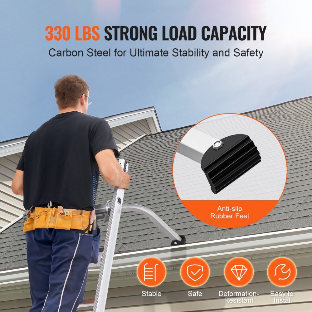 Stabilisateur d'échelle, entretoise d'échelle d'extension, accessoires robustes pour envergure/échelle murale pour gouttières, facile à utiliser et polyvalent réglable, pieds en caoutchouc antidérapants, capacité de charge : 300 lb
