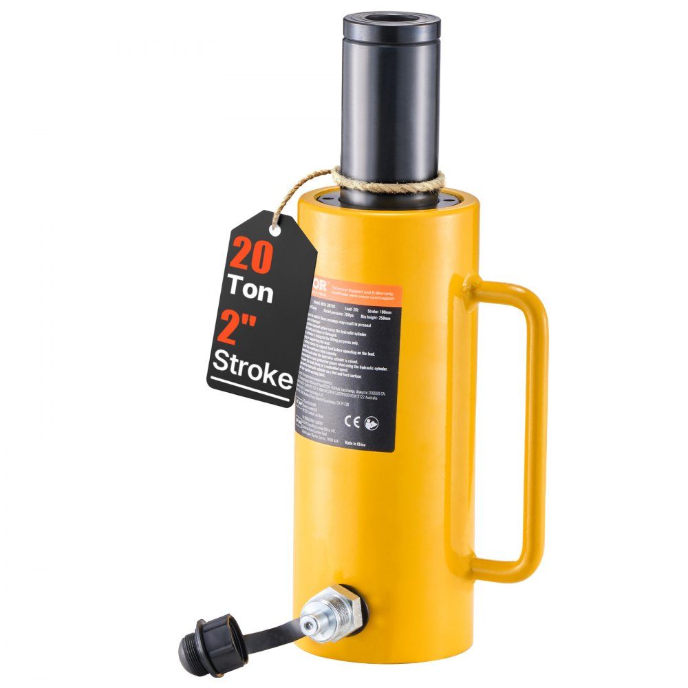 Hydraulic cylinder jack capacity 20T hydraulic cylinder 100mm stroke single-acting portable yellow hydraulic cylinder