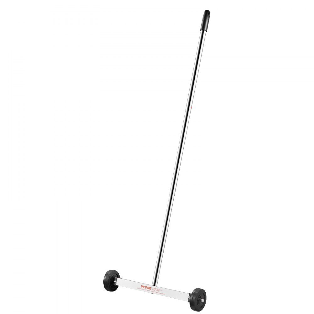 Magnetic Sweeper with Wheels, 15 Inch Mini Magnetic Sweeper, 8 Pound Capacity, Adjustable Handle, Lightweight Magnetic Sweeper for Picking Up Nails and Screws, Easy to Clean Workshop Garage