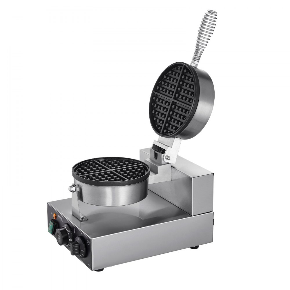 Commercial waffle iron 1230 W waffle maker with non-stick baking surfaces stainless steel waffle iron with temperature and time control, for restaurant bakery 4 fan-shaped waffles Commercial waffle iron 1230 W waffle maker with non-stick baking surfaces stainless steel waffle iron with temperature and time control, for restaurant bakery 4 fan-shaped waffles
