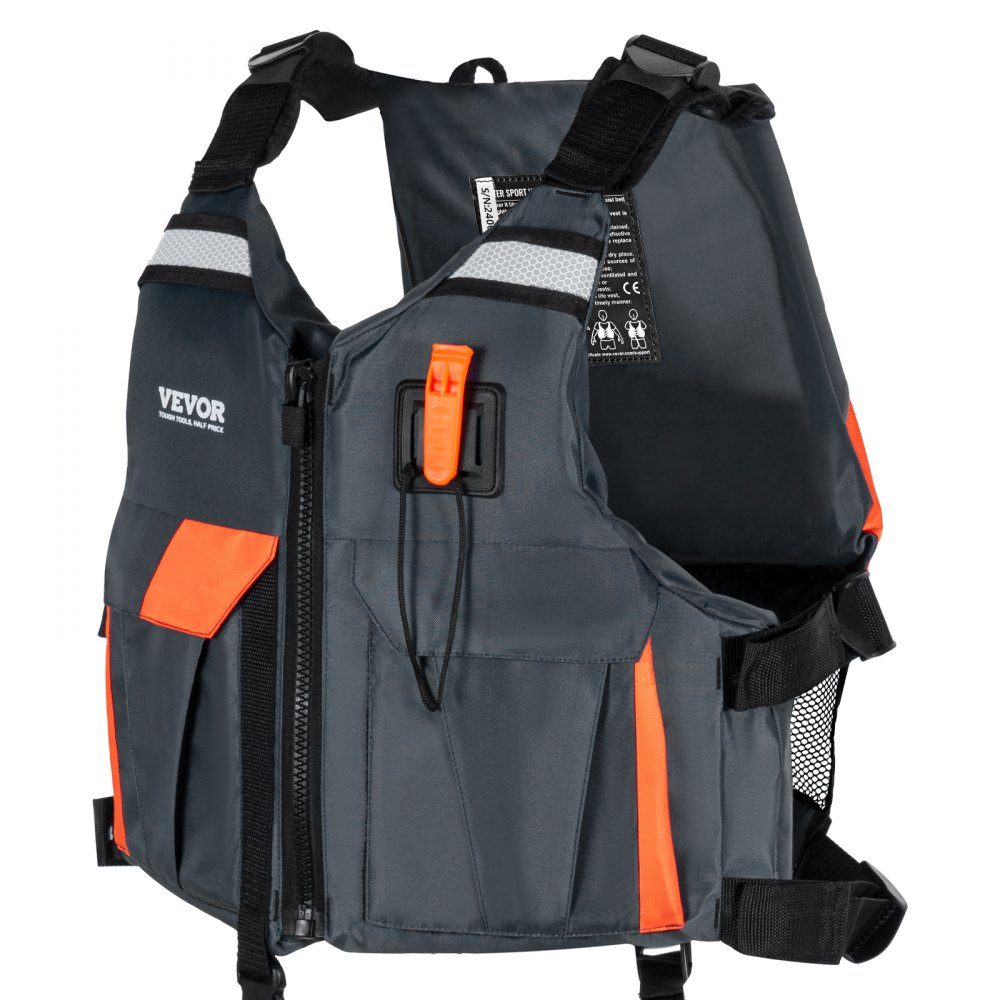 Water Sports Life Jacket PFD 110N Buoyancy Vest Waterproof Nylon Life Jacket for Water Activities Fishing Kayaking Surfing Boating Men Women XL
