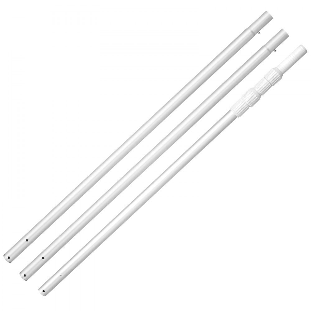 Pool Pole Swimming Pool Pole (1-4.6m), Telescopic Cleaning Poles for Swimming Pools, Professional Adjustable Telescopic Pole with 2 Extension Poles, Cleaning Rod for Brush, Suction Head