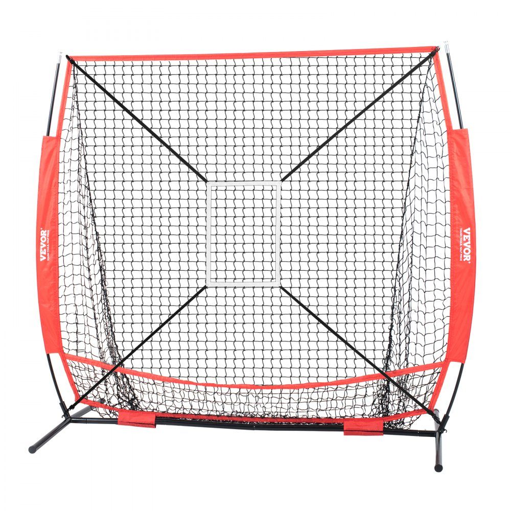 Pitching Net Pitching Target Baseball 153.4 x 90 x 153 cm, Baseball & Softball Pitching Target Made of Polyester Pitcher Net for Teenagers & Adults, Portable 600D Storage Bag Red
