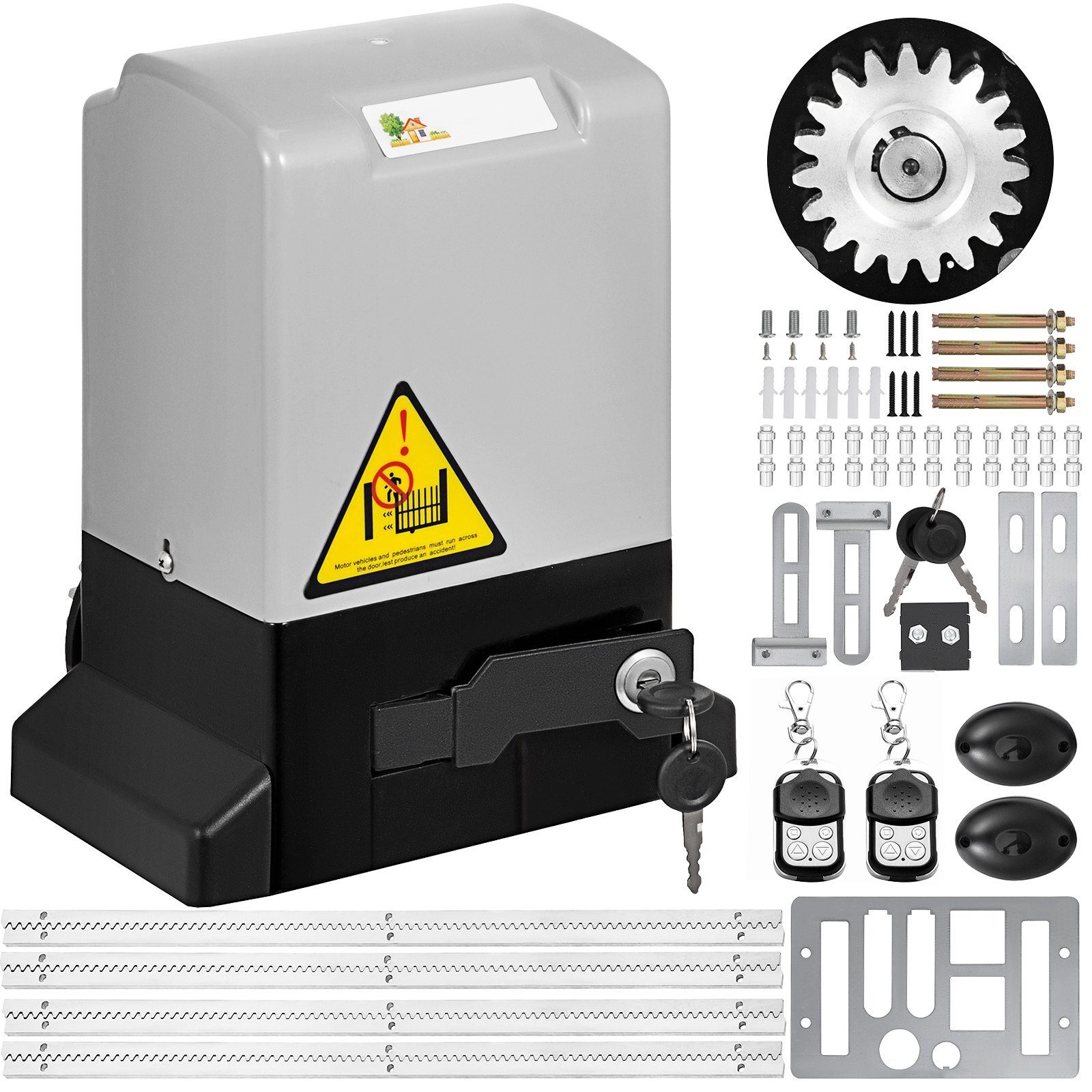 Torantrieb Schiebetor 600 kg Set 12 m elektrischer Schiebetorantrieb 13 m/min mit 2 Fernbedienungen 280 W leise Torantriebe