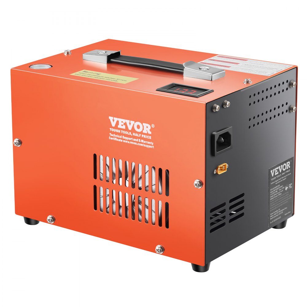 PCP-Luftkompressor, 4500 PSI PCP-Luftgewehrkompressor mit integriertem Konverter und Lüfterkühlsystem, DC12V/AC230V-Kompressorpumpe mit manuellem Stopp für Luftgewehr-, Paintball- und Tauchflaschen