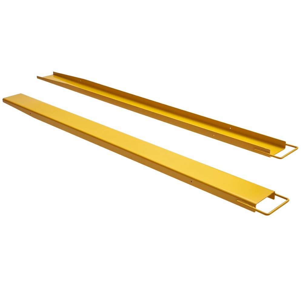 Set mit 2 Gabelverlängerungen, 2440 mm Zinkenverlängerung, 1,815 Tonnen Tragfähigkeit, Gabeln, Q235-Kohlenstoffstahl, einteiliges Design, Palettengabelverlängerung, kompatibel mit 152,4 mm Gabeln