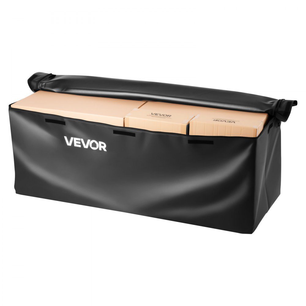 Gepäckträgertasche für Anhängerkupplung aus wasserfestem 840D PVC (0,566 m³), ​​Gepäcktasche zur Aufbewahrung auf der Ladefläche von LKWs mit verstärkten Gurten für PKW, SUV, Transporter, schwarz