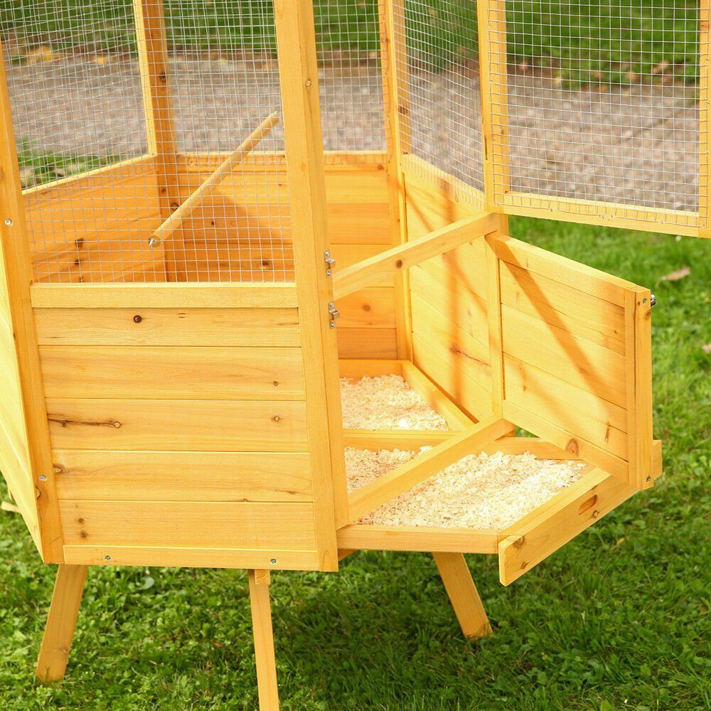 Sechseckiger Vogelkäfig XXL Vogelhaus Vogelvoliere Volierenhaus Holz