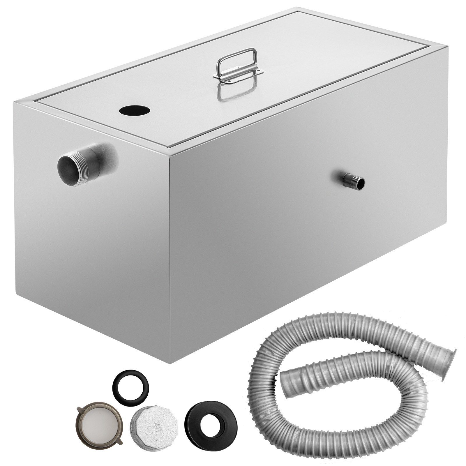 Séparateur de graisse commercial Séparateur d'huile d'eaux usées en acier inoxydable Filtre en acier inoxydable Taille du panier Récupérateur de graisse 42 mm Restaurant 9 kg Filtre à graisse 50 L