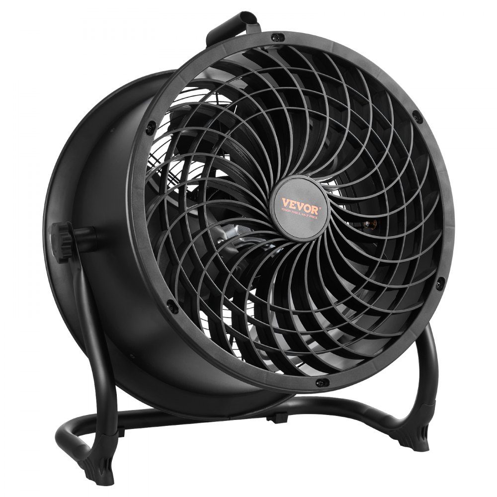 Floor Fan 3 Speed ​​Wind Machine 355.6mm 360° Adjustable Tilt 7.2m/s Airflow Large Metal Fan for Home Gym Office Garage Commercial Space