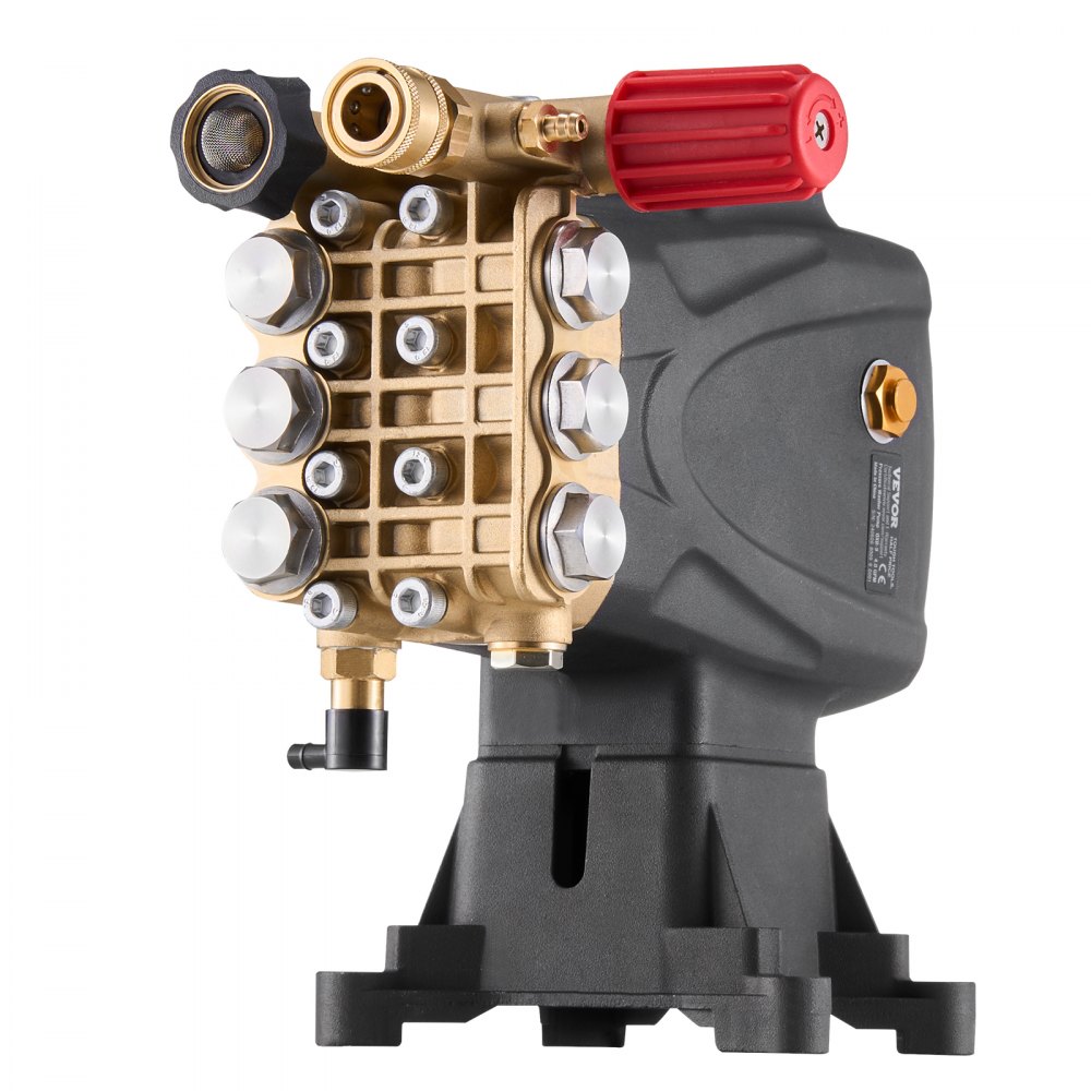 Hochdruckreiniger-Pumpe, 2,5 cm Welle, horizontaler Triplex-Kolben, 4000 PSI, 4,0 GPM, Ersatz-Hochdruckreiniger-Pumpen-Set mit 5 Düsen, Ersatzpumpe für bis zu 500 Stunden Dauerbetrieb, Ersatzpumpe Hochdruckreiniger-Pumpe, 2,5 cm Welle, horizontaler Triplex-Kolben, 4000 PSI, 4,0 GPM, Ersatz-Hochdruckreiniger-Pumpen-Set mit 5 Düsen, Ersatzpumpe für bis zu 500 Stunden Dauerbetrieb, Ersatzpumpe