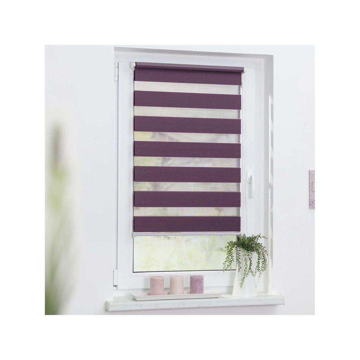 LICHTBLICK Duo Store enrouleur Klemmfix, sans perçage, à partir de 45 x 150 cm (mûre, 60x220 cm)