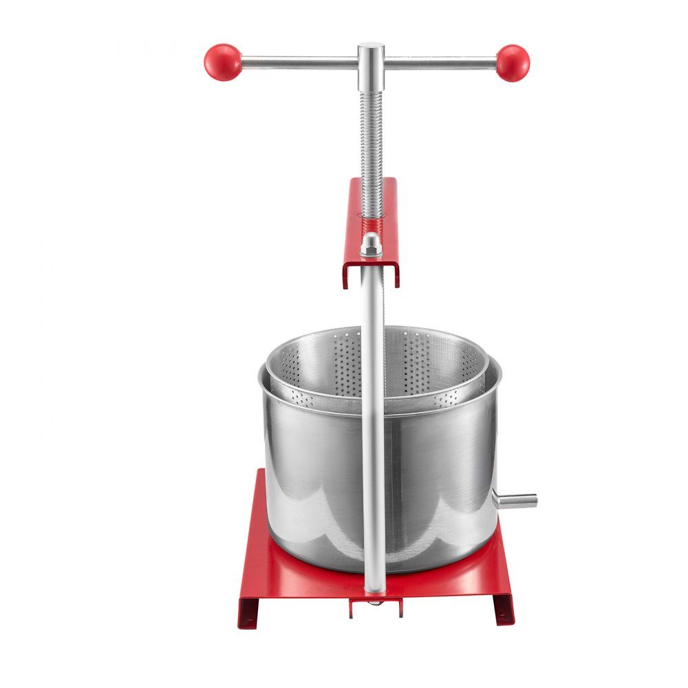Fruit Wine Press, Fruit Grinder, Apple Grinder (6L) with 2 Stainless Steel Barrels, Manual Juicer, Cider Press, Apple Press, Grape Press, Olive Oil Press, T-Handle Juicer for Home Kitchen