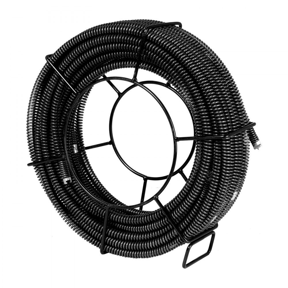 Kabel do czyszczenia rur 30 m x 16 mm Profesjonalny kabel do czyszczenia rur z 7 obcinakami do rur 20–100 mm Kabel kanalizacyjny z pustym rdzeniem do zlewu i odpływu podłogowego Toaleta