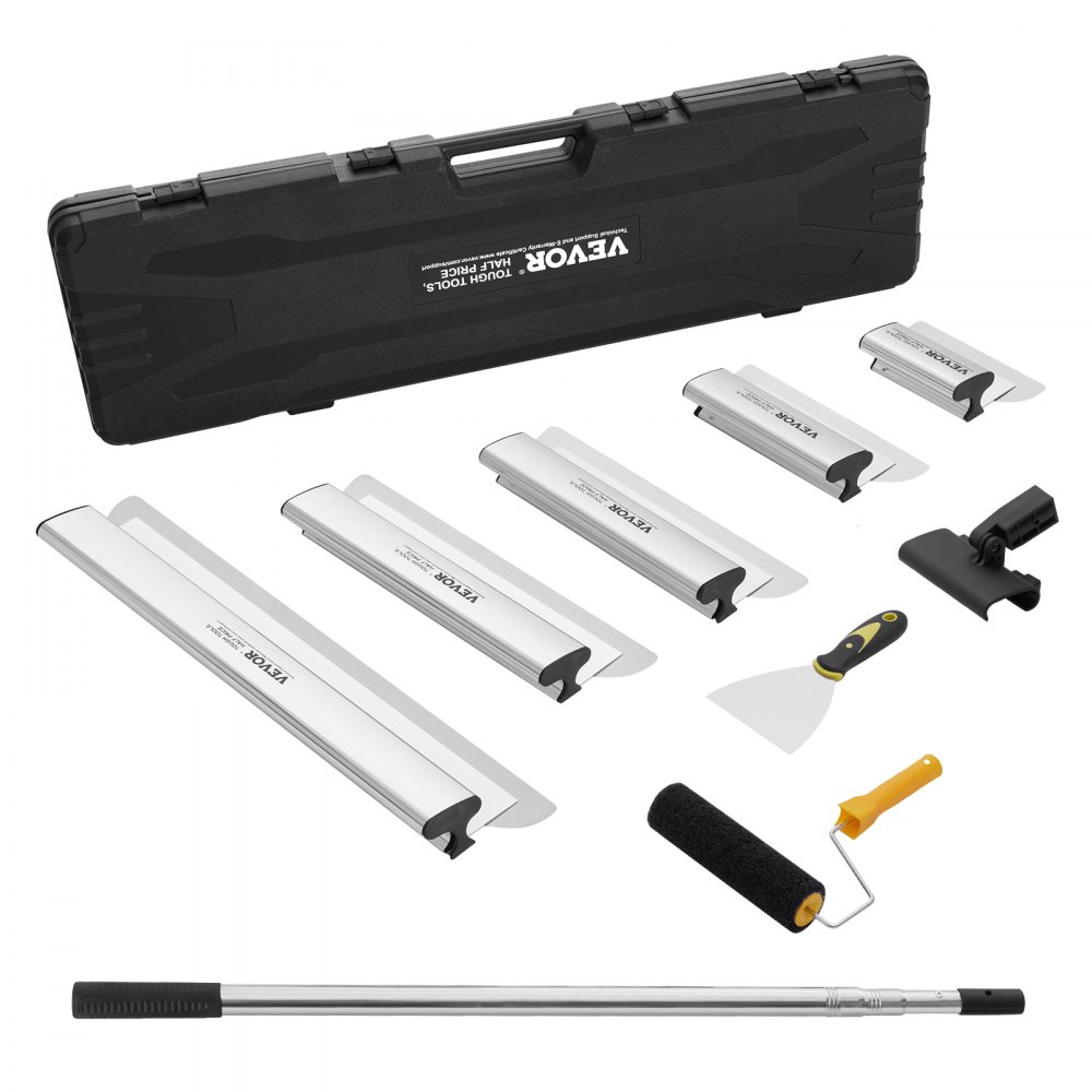 Drywall Spatula Blade Set, 178/254/356/406/610mm Spatula Blades + 862-2072mm Extension Handle Bar, Stainless Steel Knife, Spatula Tools, for Plasterboard/Wallboard/Plasterboard