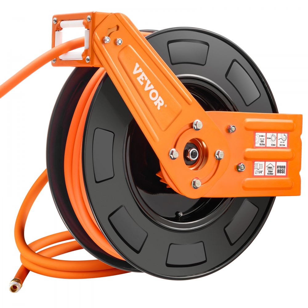 Persluchtslanghaspel, 9,52 mm x 19,81 m hybride luchtslang, max. 300 PSI, slanghaspel met automatische oprol- en toevoerleiding, voor plafond-/wandmontage voor werkplaats en garage Persluchtslanghaspel, 9,52 mm x 19,81 m hybride luchtslang, max. 300 PSI, slanghaspel met automatische oprol- en toevoerleiding, voor plafond-/wandmontage voor werkplaats en garage