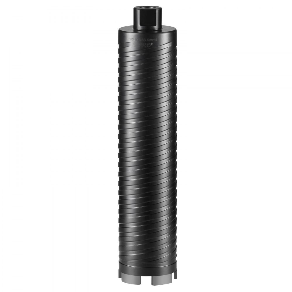 Diamantkernboor, 63,5 mm natte/droge diamantkernboor voor bakstenen en blokken, betonkernboor met geleideboor en zaagblad, 241,3 mm boordiepte, 5/8"-11 binnendraad