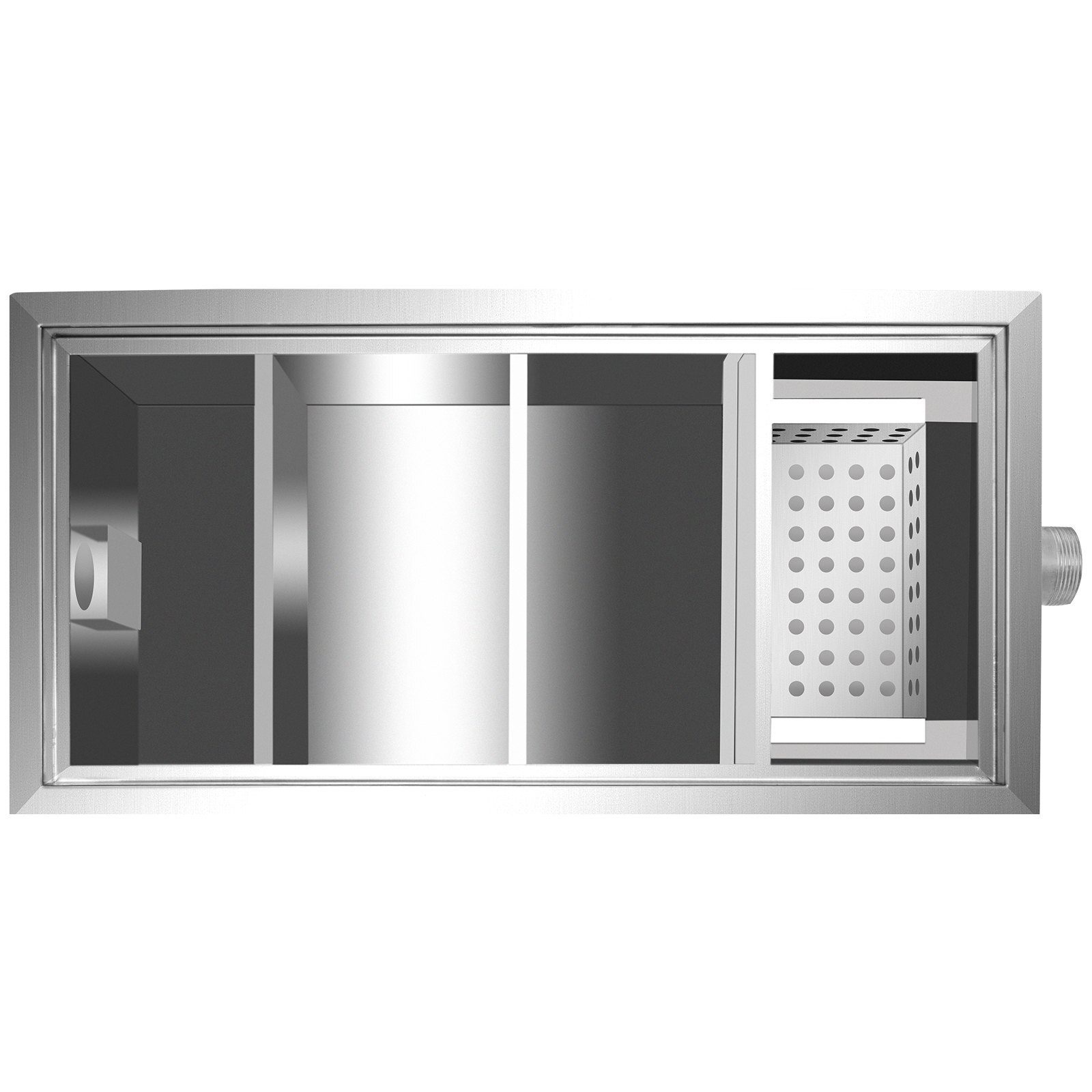Komercyjny separator tłuszczu Separator oleju ze ścieków ze stali nierdzewnej Rozmiar kosza filtra ze stali nierdzewnej Łapacz tłuszczu 42 mm Restauracja 9 kg Filtr tłuszczu 50 l