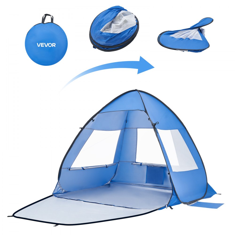 Strandtent Zonnescherm voor 2 personen, UPF 50+ bescherming, draagbare strandtent met draagtas en metalen palen, compacte strandparasol voor kamperen, vissen, picknick, zonnetent Strandtent Zonnescherm voor 2 personen, UPF 50+ bescherming, draagbare strandtent met draagtas en metalen palen, compacte strandparasol voor kamperen, vissen, picknick, zonnetent