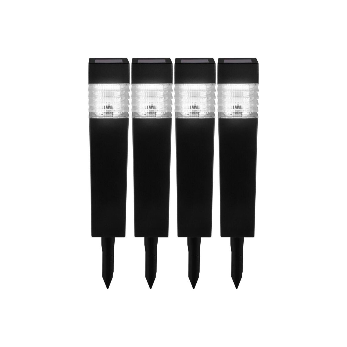 LIVARNO® LED-lampen op zonne-energie, 4 stuks (rechthoek)