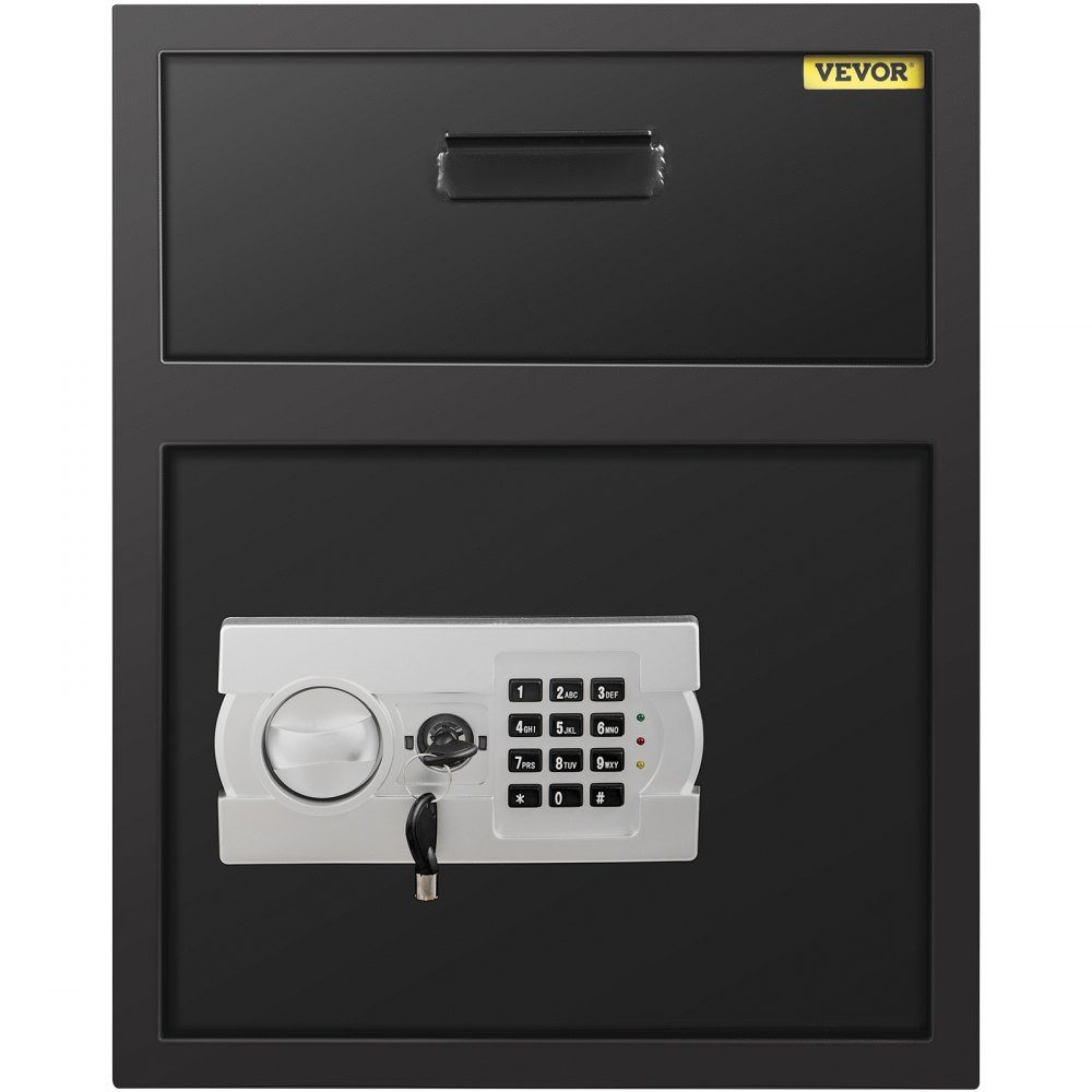 Safe Electronic furniture safe 48 L (36 x 30 x 45 cm), safe with electronic combination lock, safe furniture safe black, made of sturdy carbon steel, fireproof and waterproof, with LCD screen
