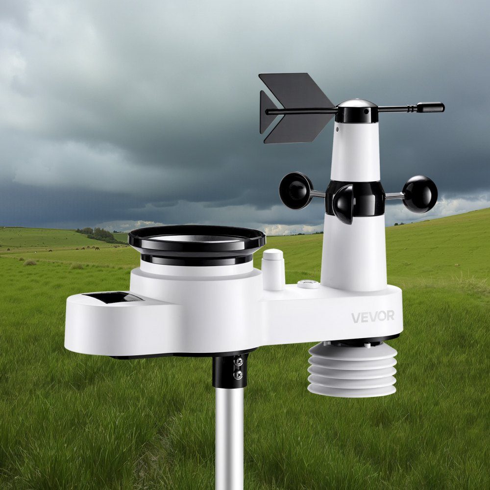 5 in 1 WiFi Weather Station, 7.5" VA Display, Solar Powered Outdoor Sensor, Weather Center for Weather Forecast, Wind Speed, Wind Direction, Temperature, Humidity, Precipitation