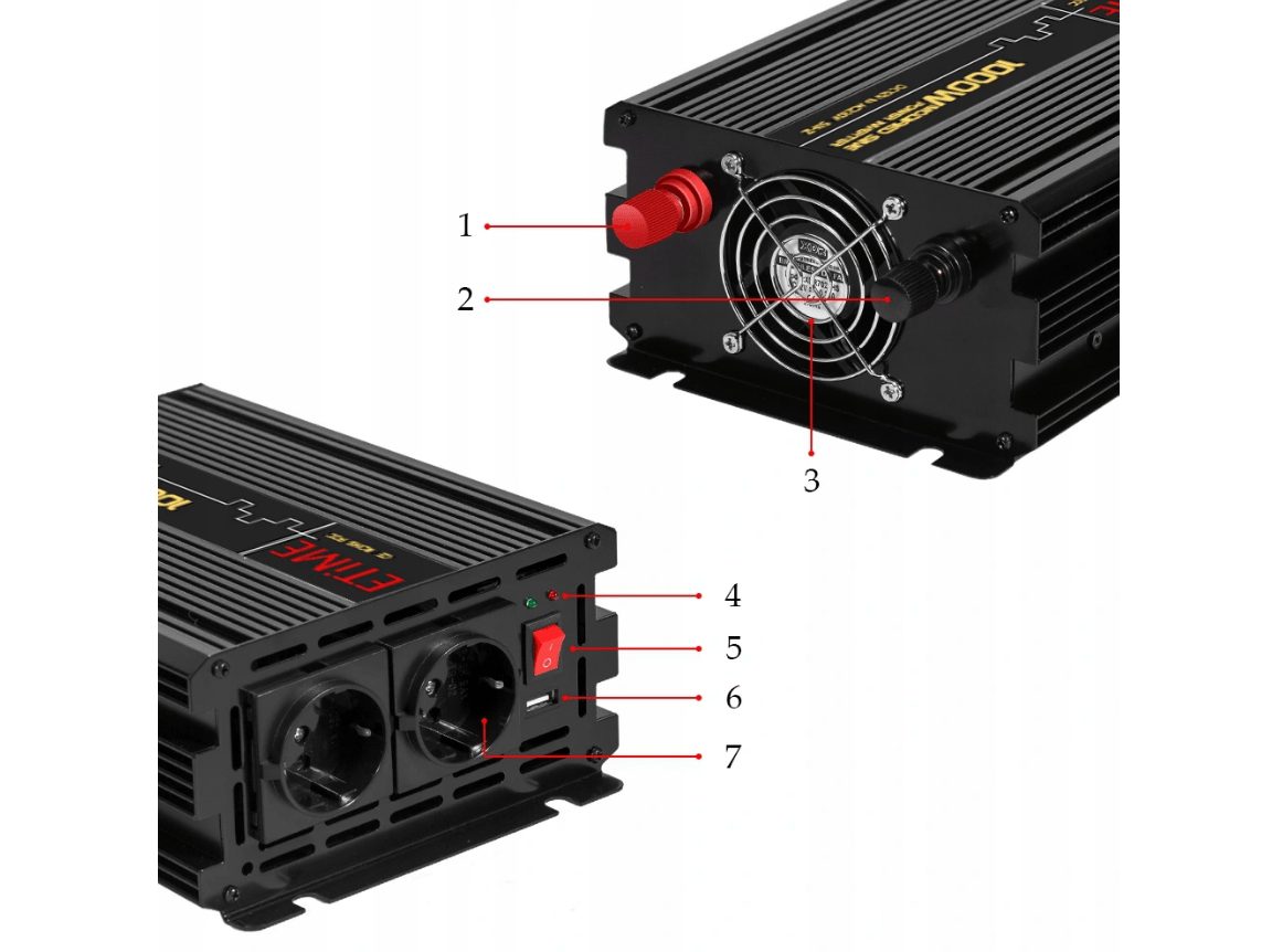 #Meilleure affaire# Convertisseur d'inverseur de puissance 2-24V/210-230V 1000W/2000W
