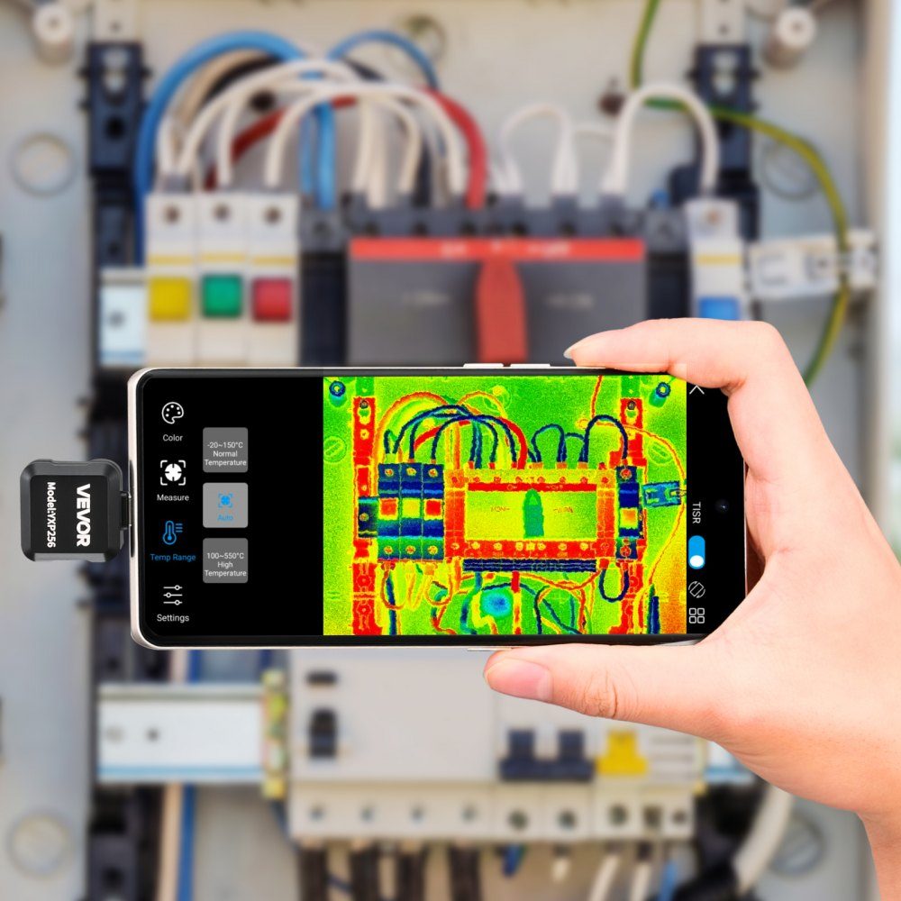 Thermal Imaging Camera for Android, 512x384 Super IR 256x192 IR Resolution Thermal Imaging Camera for Smartphone Tablet with USB-C Port, 25Hz Infrared Camera with 15 Color Palettes for Inspections at -20°C to 550°C