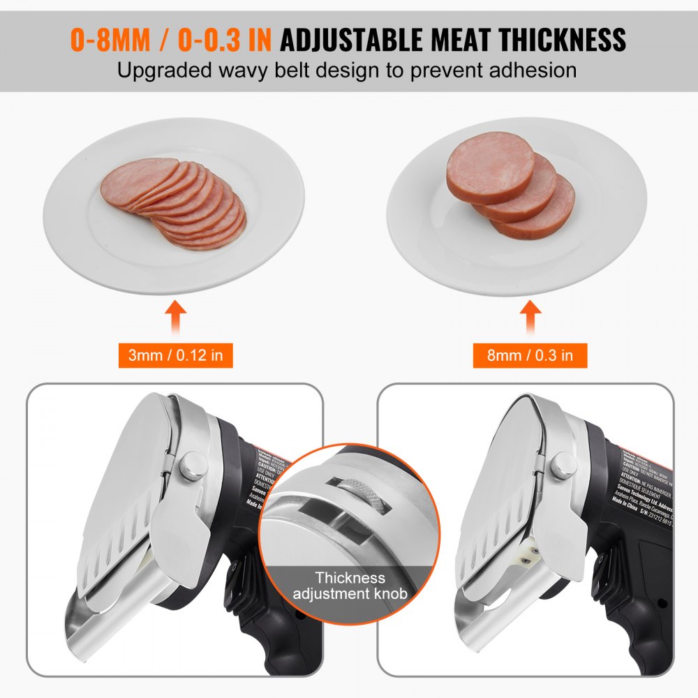 Electric Shawarma Knife 80W Turkish Kebab Knife Commercial Stainless Steel Gyro Cutter Doner Kebab Meat Cutter with 2 Blades 10cm Blade Diameter