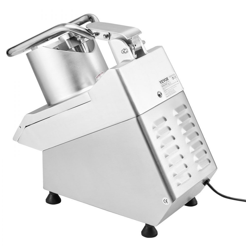 Keukenmachine groentesnijder groentehakselaar 2 vulopeningen, voedselveilige roestvrijstalen snijder met 6 afneembare messen, 3/5/7/10 mm rasp, 2/4 mm snijmachine, voor groenten, fruit