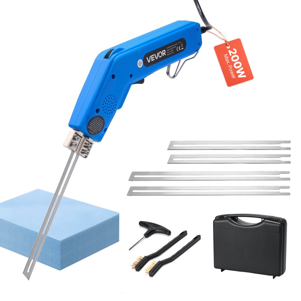 Styrofoam Cutter, 200W Styrofoam Cutter, 50-500°C Adjustable Foam Cutter with 150mm and 200mm Cutting Blades for KT Board, Polyethylene, Sponge, Rubber - Tool Box Included Styrofoam Cutter, 200W Styrofoam Cutter, 50-500°C Adjustable Foam Cutter with 150mm and 200mm Cutting Blades for KT Board, Polyethylene, Sponge, Rubber - Tool Box Included