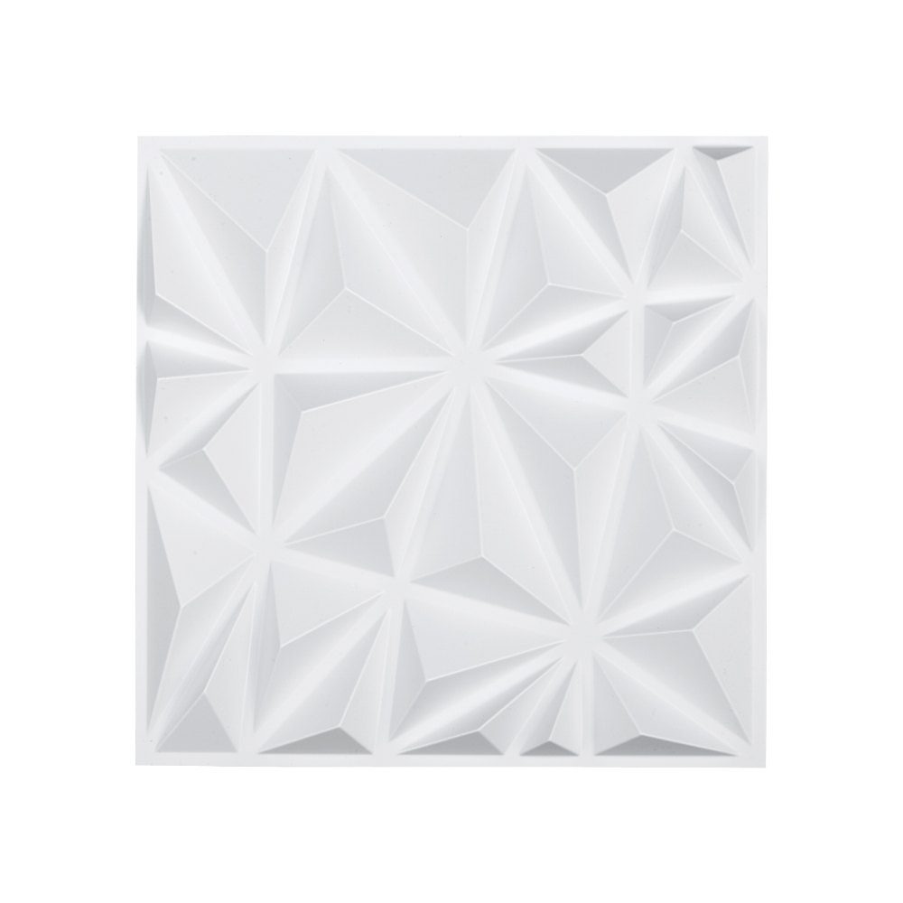 3D-Wandpaneele, 33er-Set, 30 x 30 cm, PVC, moderne minimalistische Wandverkleidung, 2,97 m² Fläche, Wanddekoration, Innendekoration für Decke, Schlafzimmer, Wohnzimmer und Spielzimmer, mattweiß