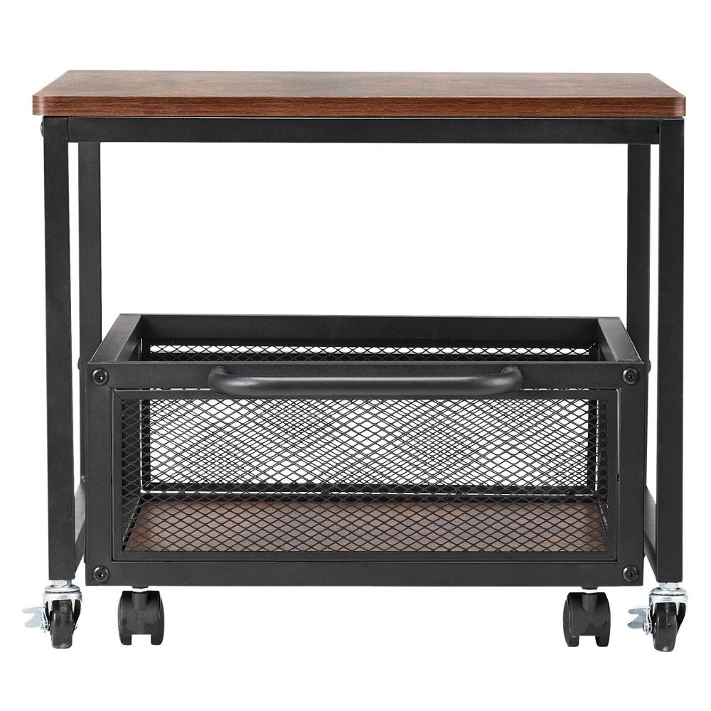 Mini support de Réf. rigérateur, support de réfrigérateur avec capacité de charge de 90 kg, table de réfrigérateur avec chariot de rangement mobile et roues pivotantes, support de réfrigérateur à boissons pour bar à café, appartement, marron foncé