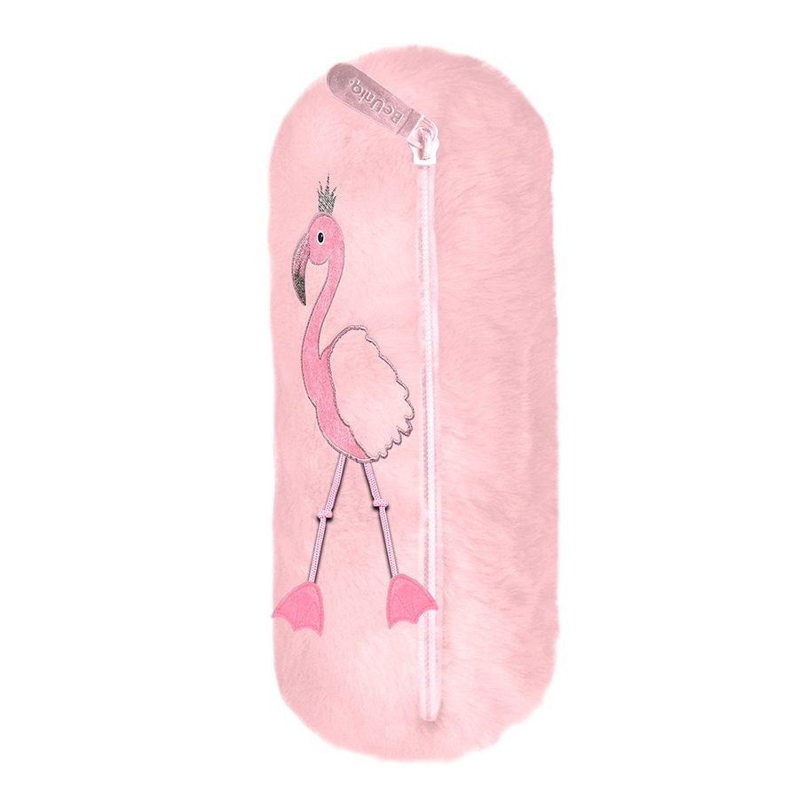 Flamingo plush pencil case