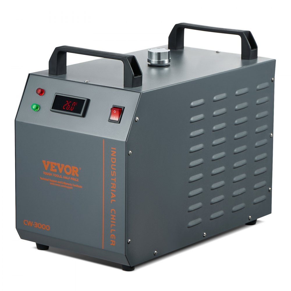 Industrial Water Chiller, CW-3000, 80W Air Cooled Industrial Water Chiller Cooling System with 12L Water Tank Capacity, 12L/min Maximum Flow Rate, for Laser Engraving Machine Cooling Machine