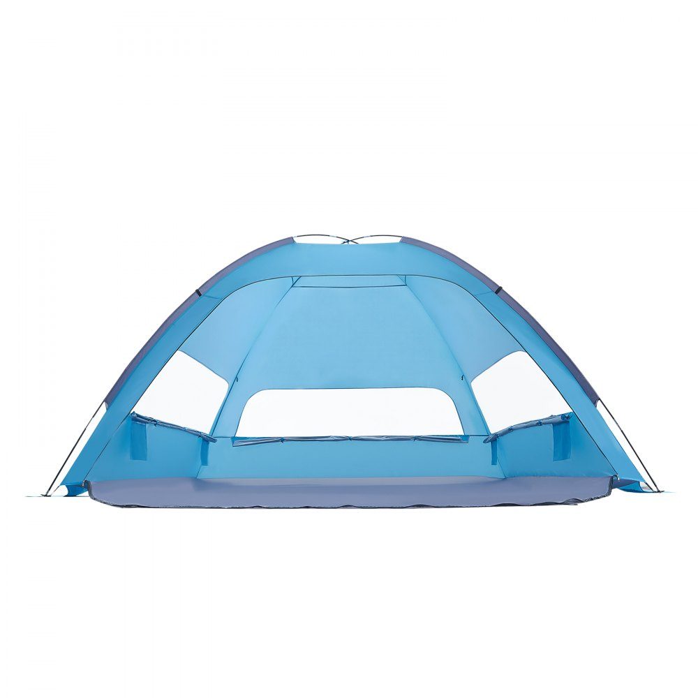 Strandtent Zonnescherm voor 8 personen, UPF 50+ bescherming, draagbare strandtent met draagtas en grondankers, lichtgewicht strandparaplu voor kamperen, vissen, picknicken, zonnetent