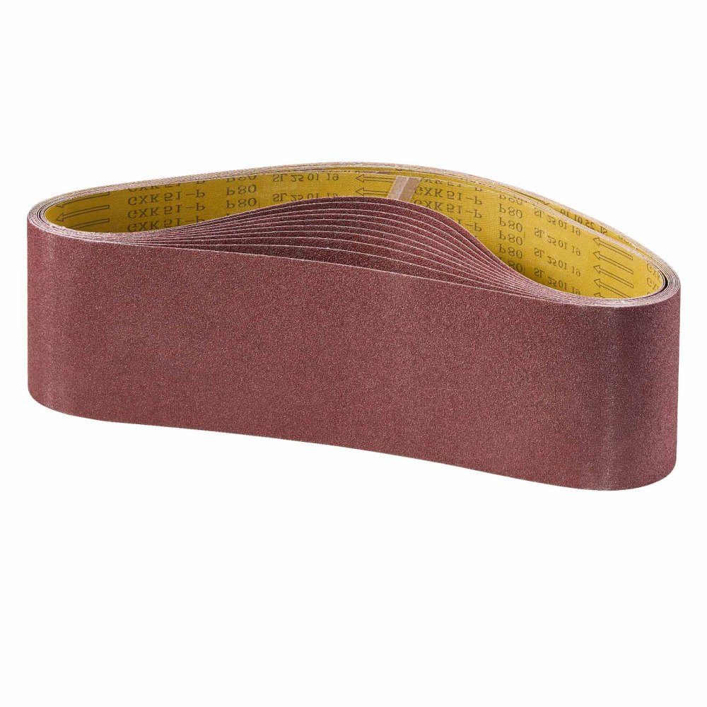 Sanding Belts 152x1219mm Sandpaper Belt Sander Pack of 10 80 Grit Aluminum Oxide Cloth Sanding Belt for Woodworking Steel Aluminum Non-Ferrous Metals