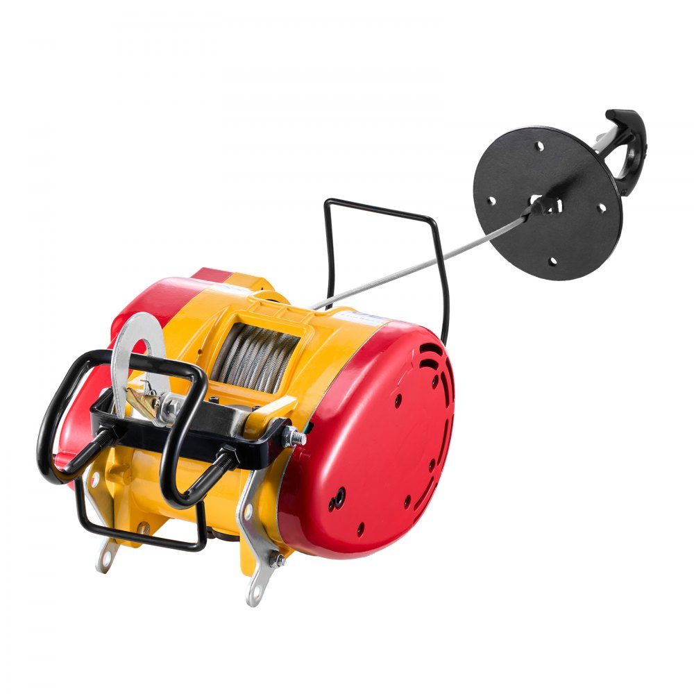 2 in 1 Electric Hoist Winch, 500kg Load Capacity, 1800W Portable Winch, 30m Lifting Height, 11m/min with Cable and Wireless Remote Control, for Garage, Warehouse, Factory, Lifting and Towing Work