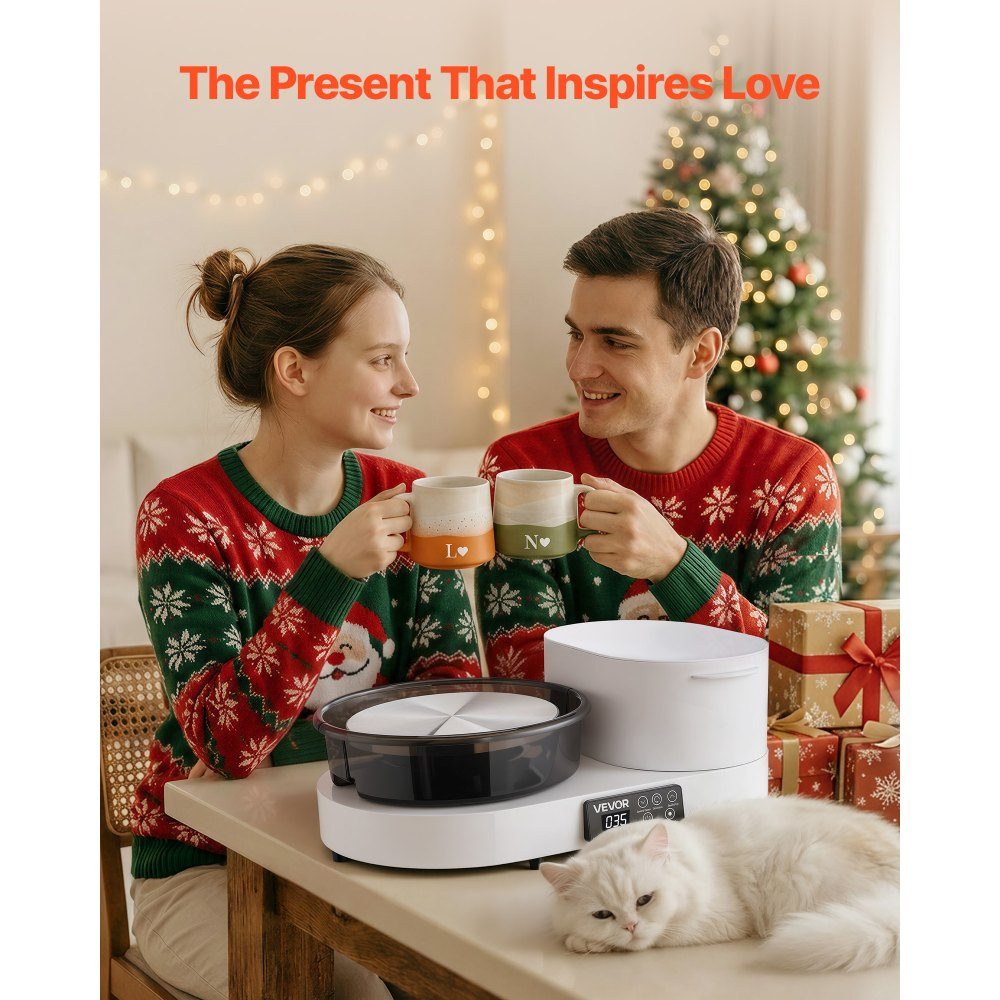 Pottery Wheel Electric 450W Pottery Lathe 28cm Turntable Pottery Machine with Foot Pedal and 30-300RPM Adjustable Speed ​​and Tool Box Ideal for Beginners DIY Clay Art White