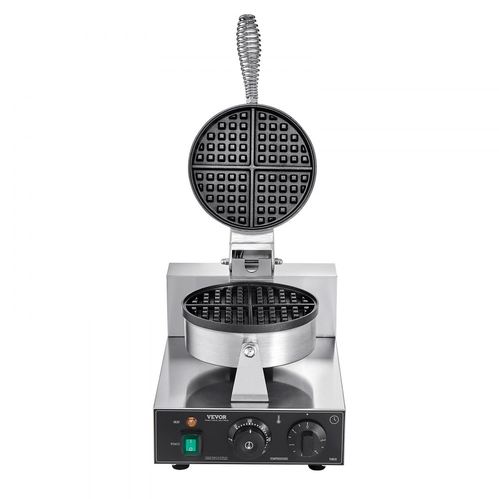 Commercial waffle iron 1230 W waffle maker with non-stick baking surfaces stainless steel waffle iron with temperature and time control, for restaurant bakery 4 fan-shaped waffles Commercial waffle iron 1230 W waffle maker with non-stick baking surfaces stainless steel waffle iron with temperature and time control, for restaurant bakery 4 fan-shaped waffles
