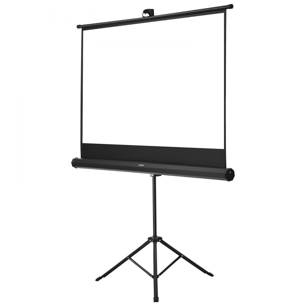 Projection screen tripod screen (60 inches) with 160° wide angle, projector screen for indoor and outdoor projectors 16:9 4K HD, portable film screen with carrying bag for home cinema presentation