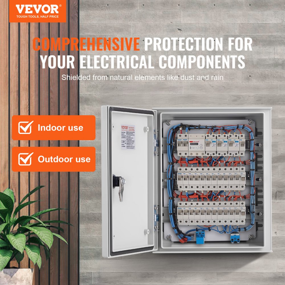 Schakelkast, NEMA elektrische verdeelkast, 250x300x140 mm, NEMA 4X glasvezel elektrische behuizing, IP66 water- en stofdicht, geschikt voor binnen- en buitengebruik, inclusief montageplaat Schakelkast, NEMA elektrische verdeelkast, 250x300x140 mm, NEMA 4X glasvezel elektrische behuizing, IP66 water- en stofdicht, geschikt voor binnen- en buitengebruik, inclusief montageplaat