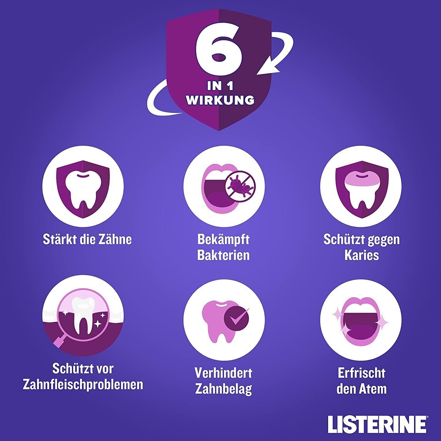*DAILY PRICE* LISTERINE Total Care Mouthguard Mouthwash Caries Oral Hygiene Teeth 6in1 6x500ml
