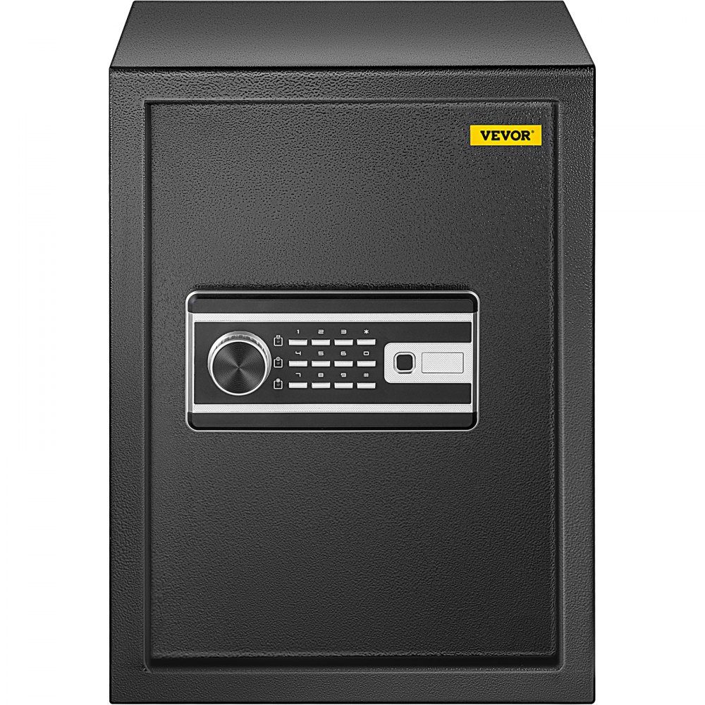 Safe 60 L, furniture safe 17 kg load capacity, wall safe black dustproof with fingerprint code digital keyboard key 4 locking systems security safe apartment hotel office