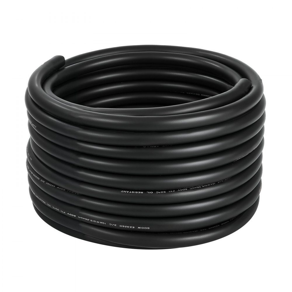 50ft 10AWG (6mm²) Electrical Cable Power Cable Copper Extension Cable 600V