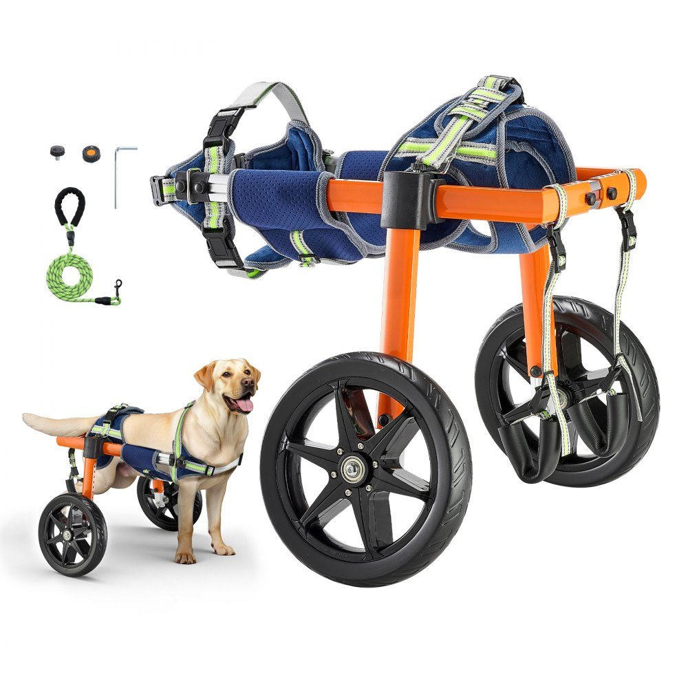Fauteuil roulant pour pattes arrières, fauteuil roulant pour animaux de compagnie, hauteur, largeur et longueur réglables, poussette pour chien avec roues absorbant les chocs, pour blessés et handicapés Dogs 30-50 lb